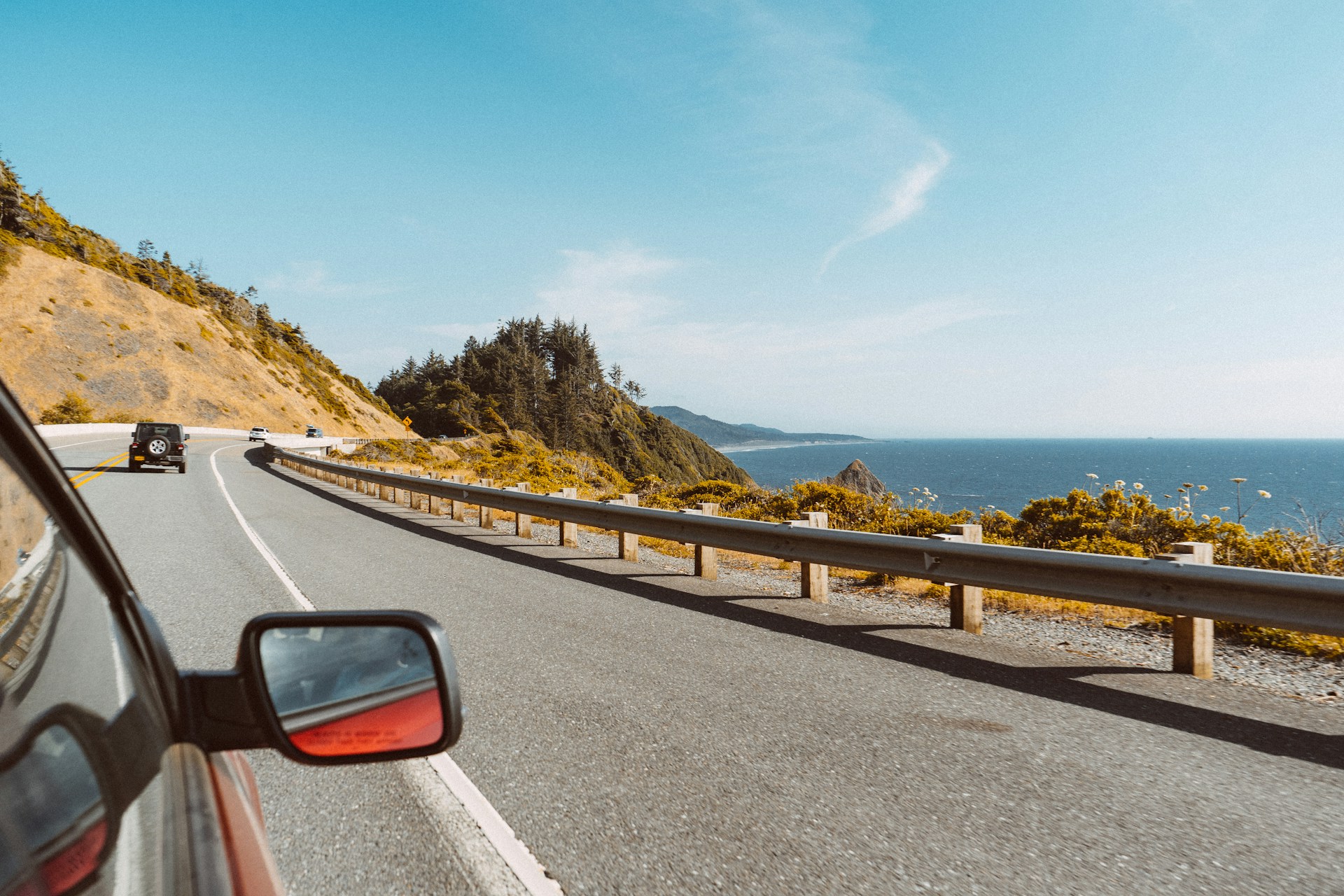 car driving on highway in sunny summer weather by cristofer-maximilian