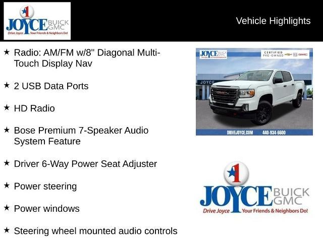 2022 GMC Canyon Crew Cab Short Box 4-Wheel Drive AT4 w/Leather