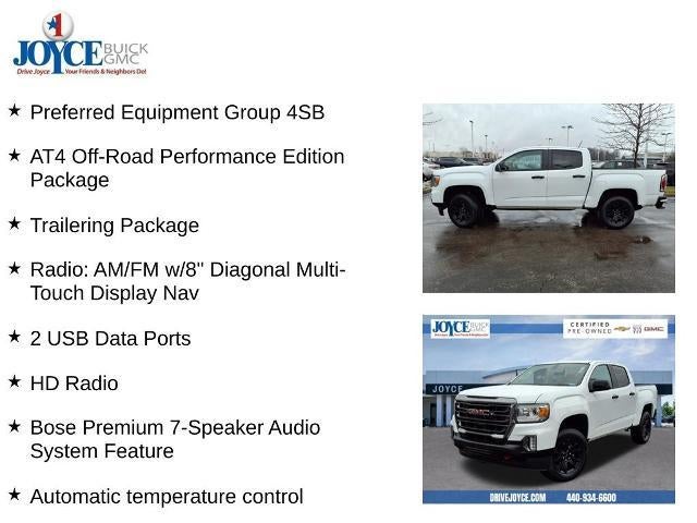 2022 GMC Canyon Crew Cab Short Box 4-Wheel Drive AT4 w/Leather