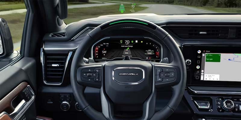2023 GMC Sierra 1500 dashboard and steering wheel