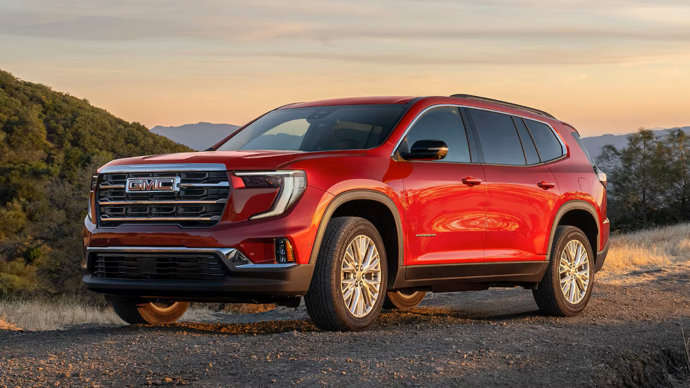 2027 GMC Acadia parked on a hill